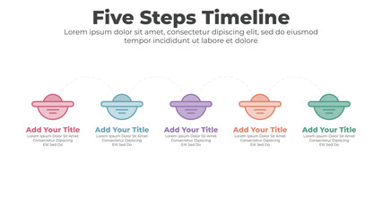 Modern business infographic template with 5 steps or options