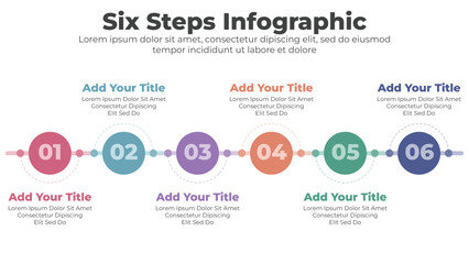 infographics timeline template business concept with 6 step