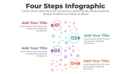 Modern business infographic template with 4 steps or options