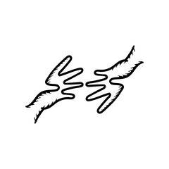 Hands helping holding gesture each other. Community people logo monoline line art vector icon illustration