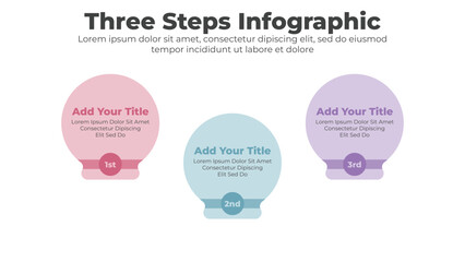 Modern business infographic template with 3 steps or options