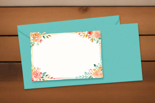 Mother’s Day postcard. Watercolor hand painted floral frame. Greeting card. Watercolor paint. Digital art, Generative AI