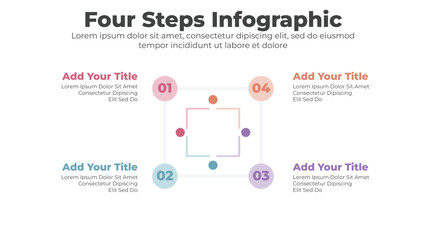 Business infographic template with 4 steps or options for presentation
