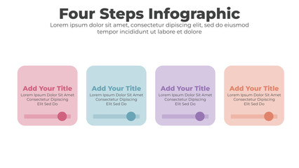 Business infographic template with 4 steps or options for presentation