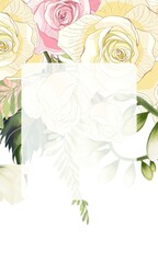 Template Label Banner Border Invitation Charming Petal blossom