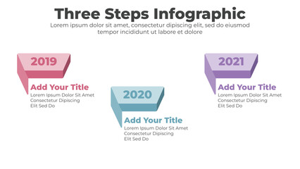 Business infographic template with 3 steps or options for presentation