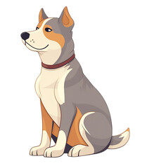 cute dog sticker cartoon character. generative ai
