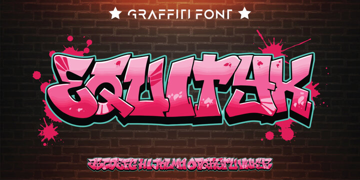 EQUITYX Graffiti font text style effect - Graffiti text style theme.