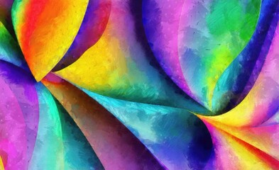 abstract colorful background, digital painting, watercolours drawing in the form of a rainbow