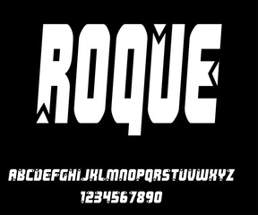 ROQUE, unique geometric circular display and elegant alphabet font vector set.