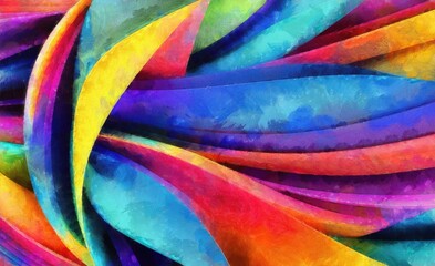 abstract colorful background with smooth lines and waves in watercolor style