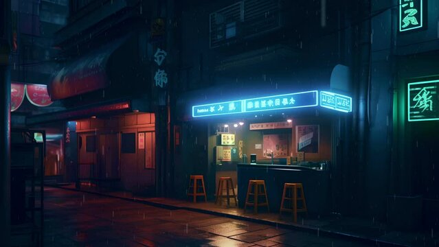 Rain in the City, Beautiful Lo fi Anime Background Loop