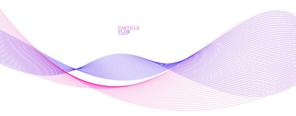 Smooth abstract background with arrays of flowing particles, light and soft vector design, luxury style illustration, motion wind effect.