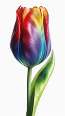 Rainbow colored tulip