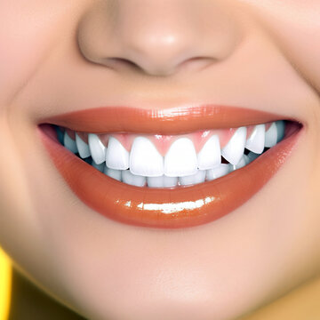 Close up portrait smile teeth