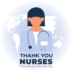 International nurses day. Faceless vector illustration. EPS 10