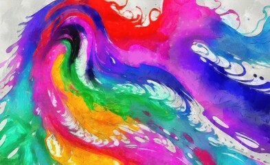 abstract colorful watercolor background, hand painted illustration, can be used as a background - 599828383