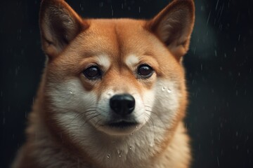 a sad Shiba Inu looking down