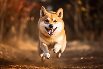 Shiba Inu smiling happily