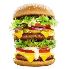 Huge delicious burger cut out