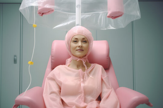 person undergoing chemotherapy or radiation therapy ai generated art