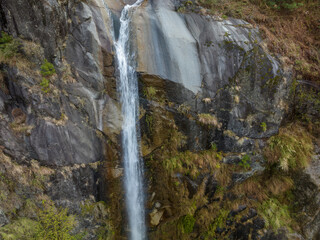 Aerial view of beautiful forest mountain landscape in tibet, China