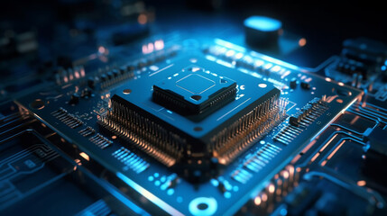Fototapeta premium Close up of a motherboard. Generative AI