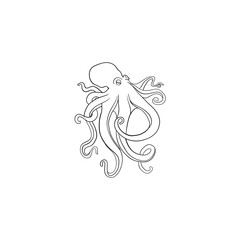 Octopus logo. Isolated octopus on white background