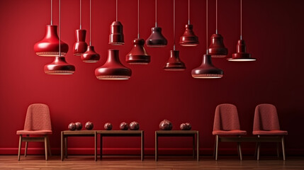 Luxurious interiors with lamps