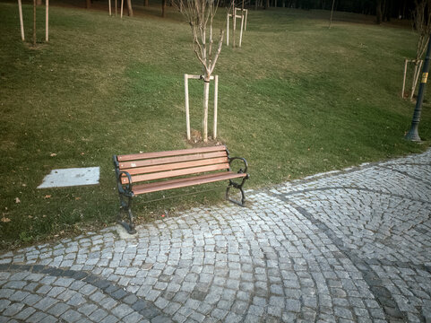 Wooden Bench in Camlica Hill
