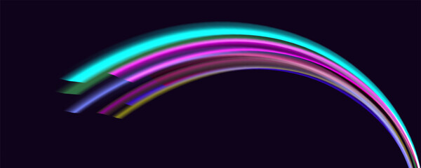 Vector smooth waves on dark background. Futuristic technology design backdrop