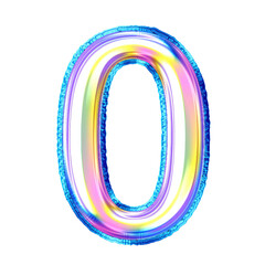 3D Holographic Balloon numbers. This is a part of a set which also includes uppercase and lowercase letters, punctuation marks and symbols