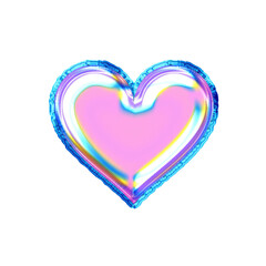 3D Holographic Balloon heart shape. This is a part of a set which also includes uppercase and lowercase letters, numbers, symbols and other shapes.
