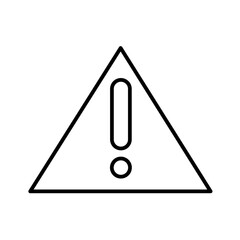 Warning construction icon with black outline style. safety, caution, mark, error, sign, risk, exclamation. Vector illustration