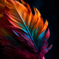 colorful feather, made with Generative AI 