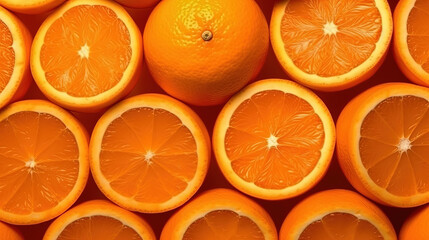 Close up orange fruit background. Generative AI.