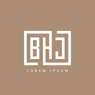 BHJ, BJH, BJ, JB, HJ, JH, Abstract initial monogram letter alphabet logo design