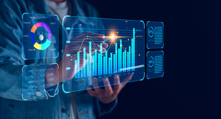 KPI key performance indicator business technology concept. Business executives use business news metrics to measure success against planned targets, Improving business process efficiency.