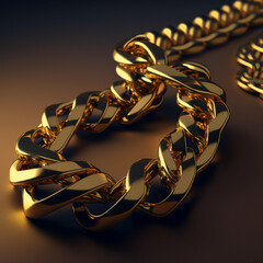 golden chain on black background