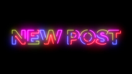 New post colored text. Laser vintage effect. 