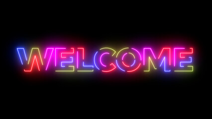 Welcome colored text. Laser vintage effect. 