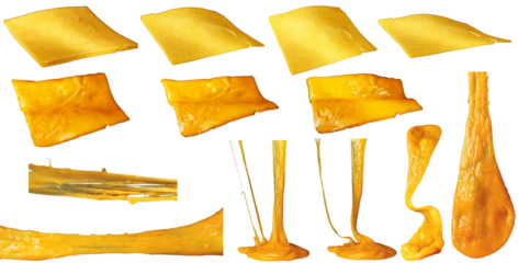 Stretching cheese isolated. Ingredient preparation for design. Melting cheese.	