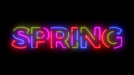 Spring colored text. Laser vintage effect. 
