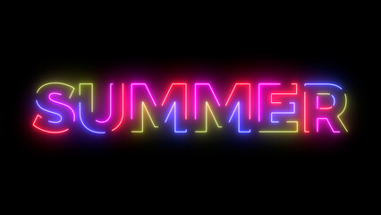 Summer colored text. Laser vintage effect. 