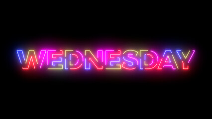 Wednesday colored text. Laser vintage effect. 