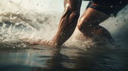 action close up of a surfer in the water - ai-generated