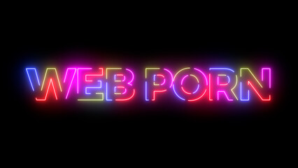 Web porn colored text. Laser vintage effect. 