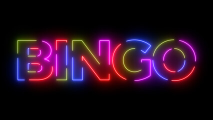 Bingo colored text. Laser vintage effect. 