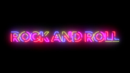 Fototapeta na wymiar Rock and roll colored text. Laser vintage effect. 