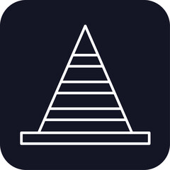 Cone construction icon with black filled line outline style. symbol, sign, equipment, line, set, black, design, . Vector illustration